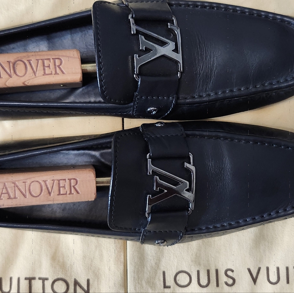 Louis Vuitton Black Loafers Slip-Ons
